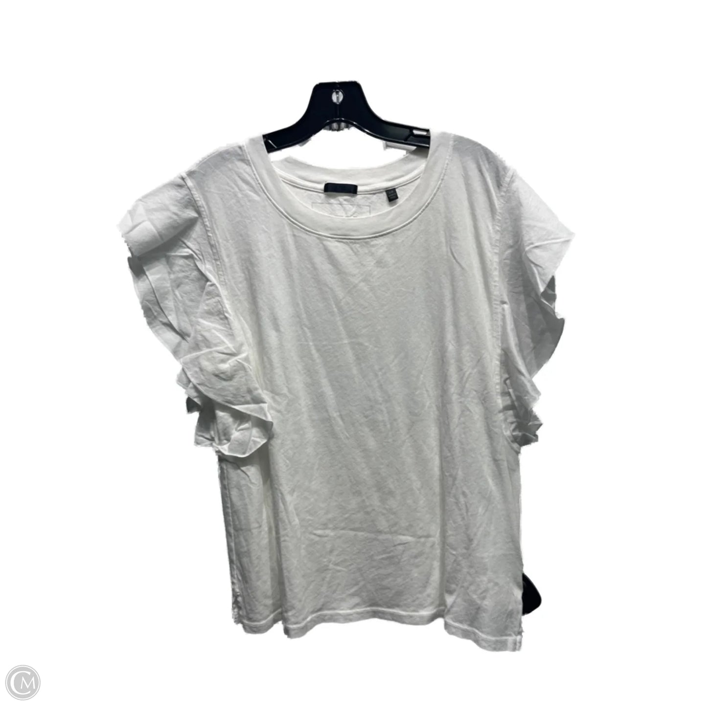 Top Short Sleeve By Atm In White, Size: L