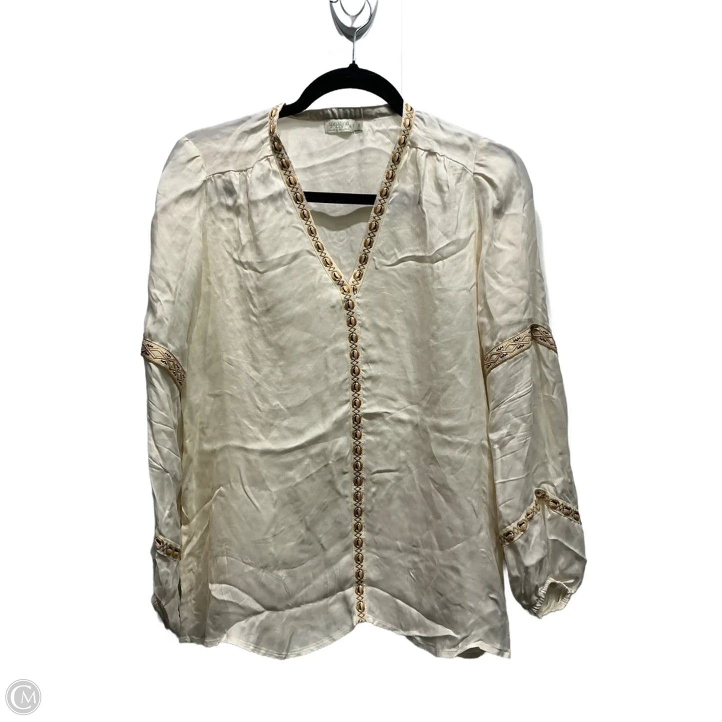 Top Long Sleeve By Spartina In Cream, Size: S