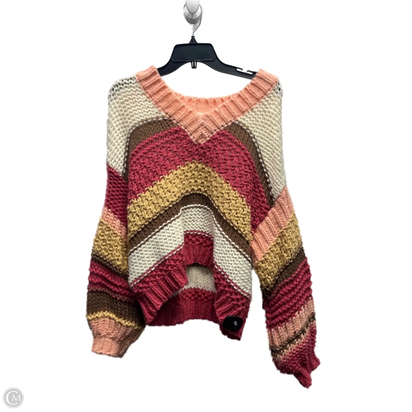 Sweater By ARULA In Cream & Pink, Size: Xl