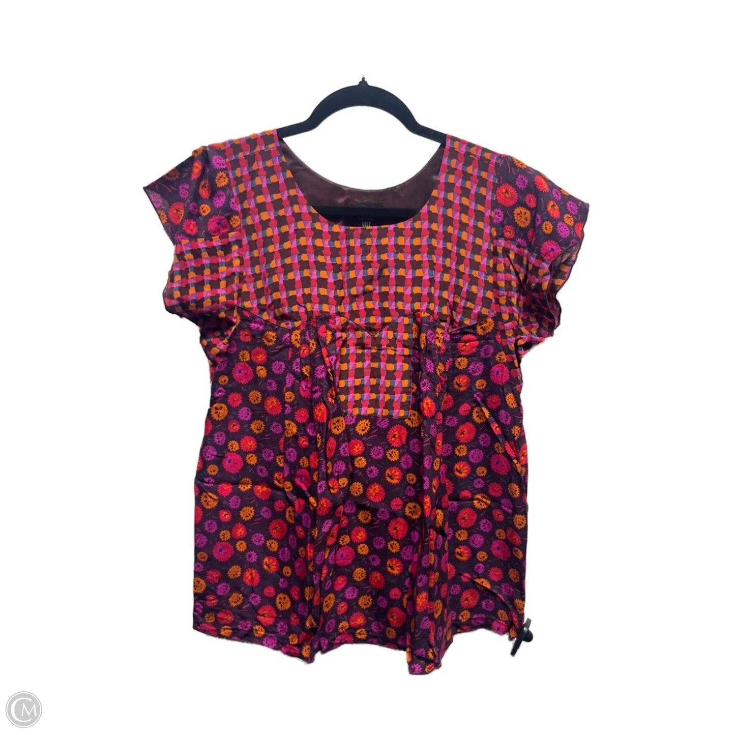 Top Short Sleeve By Anna Sui In Orange & Red, Size: S
