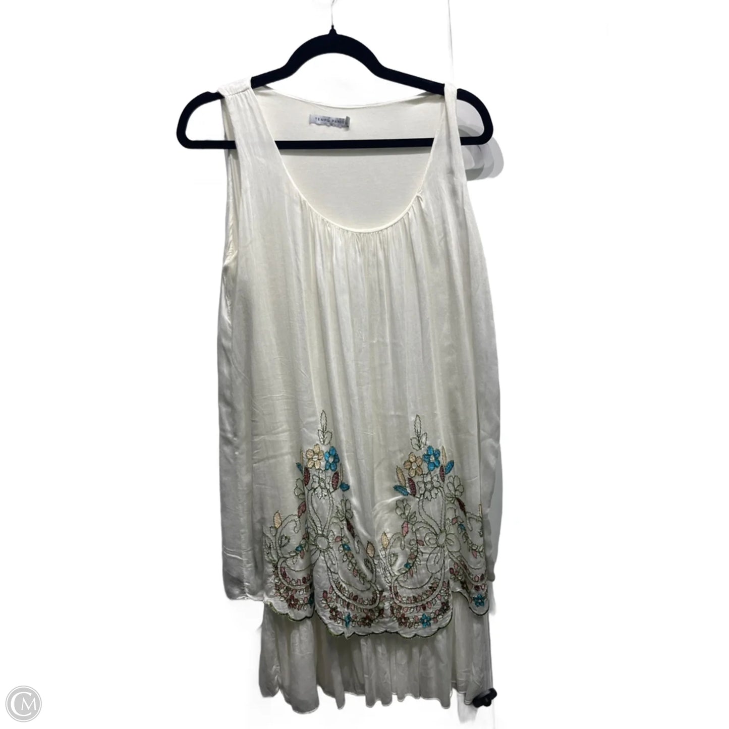 Dress Casual Short By Tempo Paris In Blue & Cream, Size: S