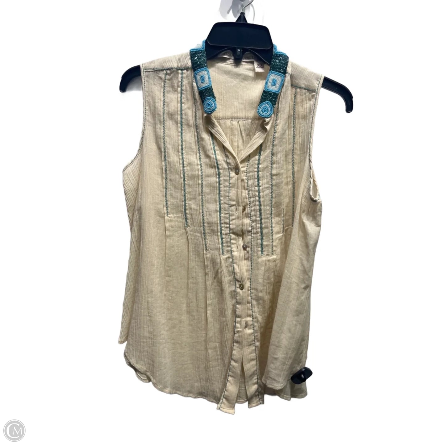 Top Sleeveless By Chelsea And Violet In Blue & Cream, Size: Xs