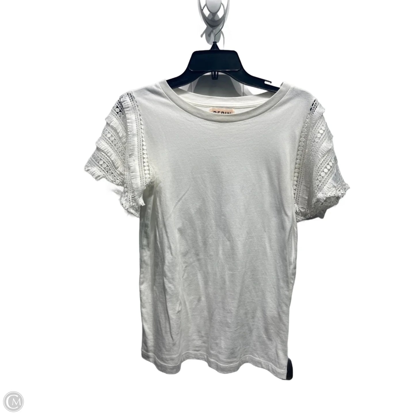 Top Short Sleeve By Anthropologie In White, Size: S