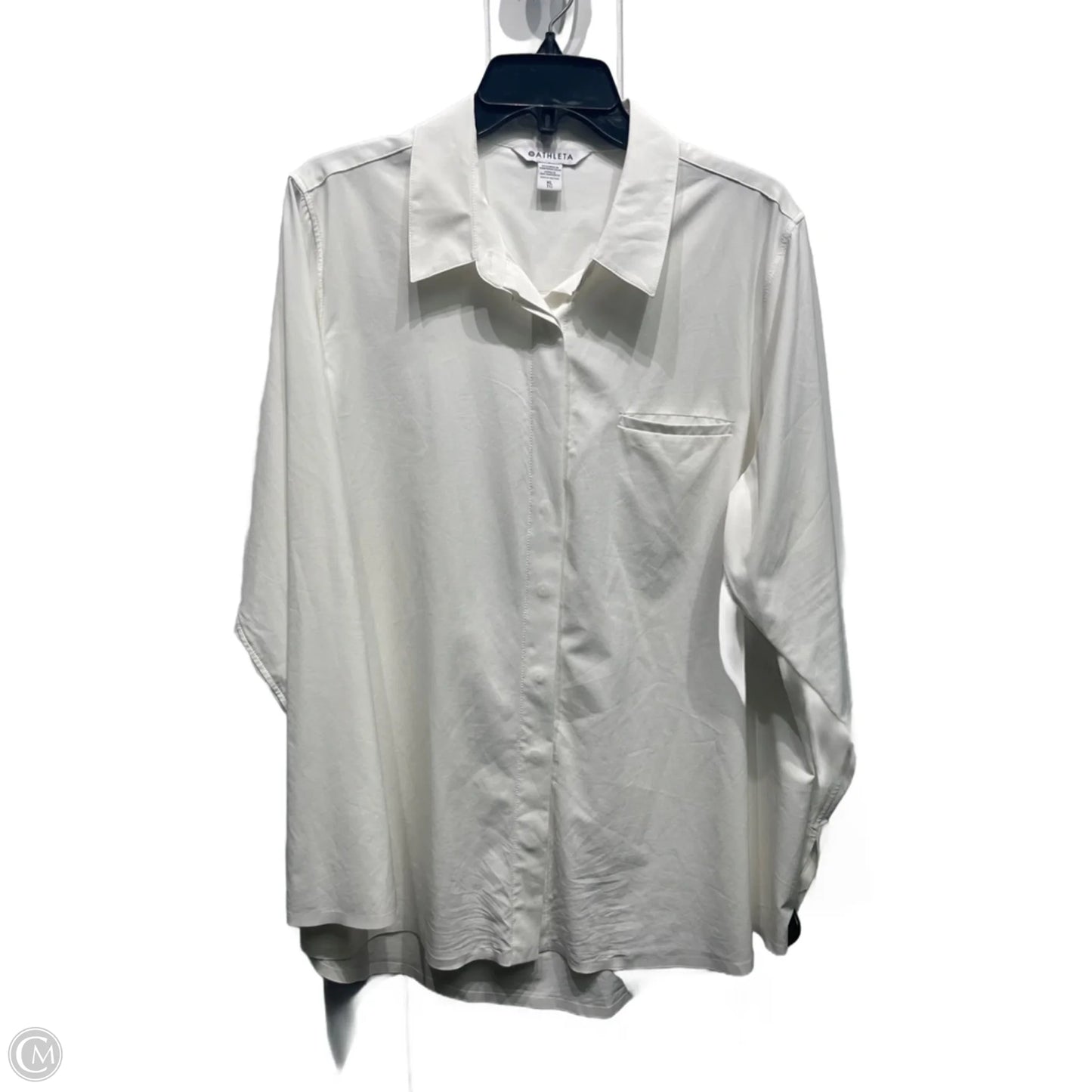 Top Long Sleeve By Athleta In White, Size: Xl