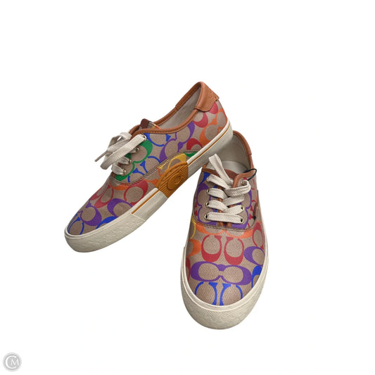 Shoes Designer By Coach In Rainbow Print, Size: 7