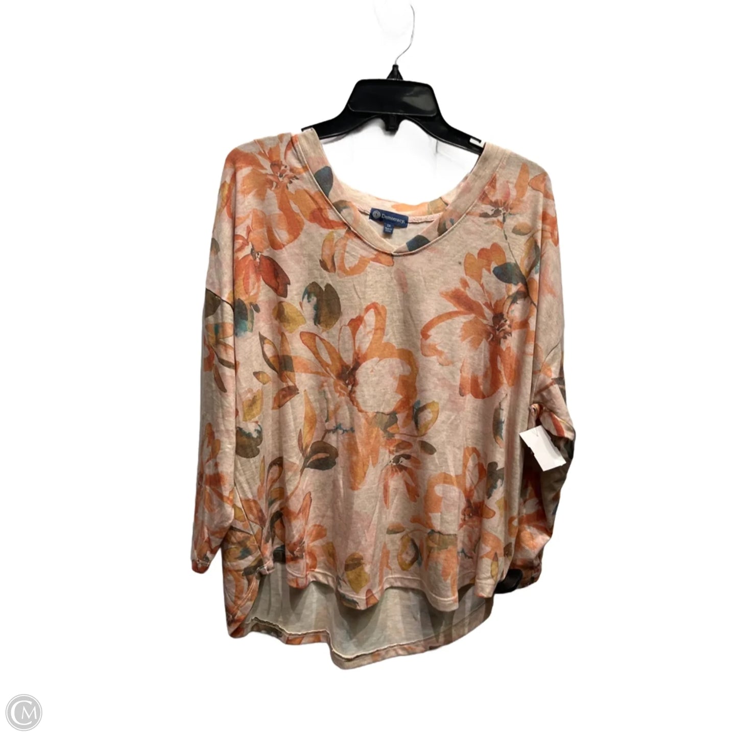Top Long Sleeve By Democracy In Orange, Size: 1x
