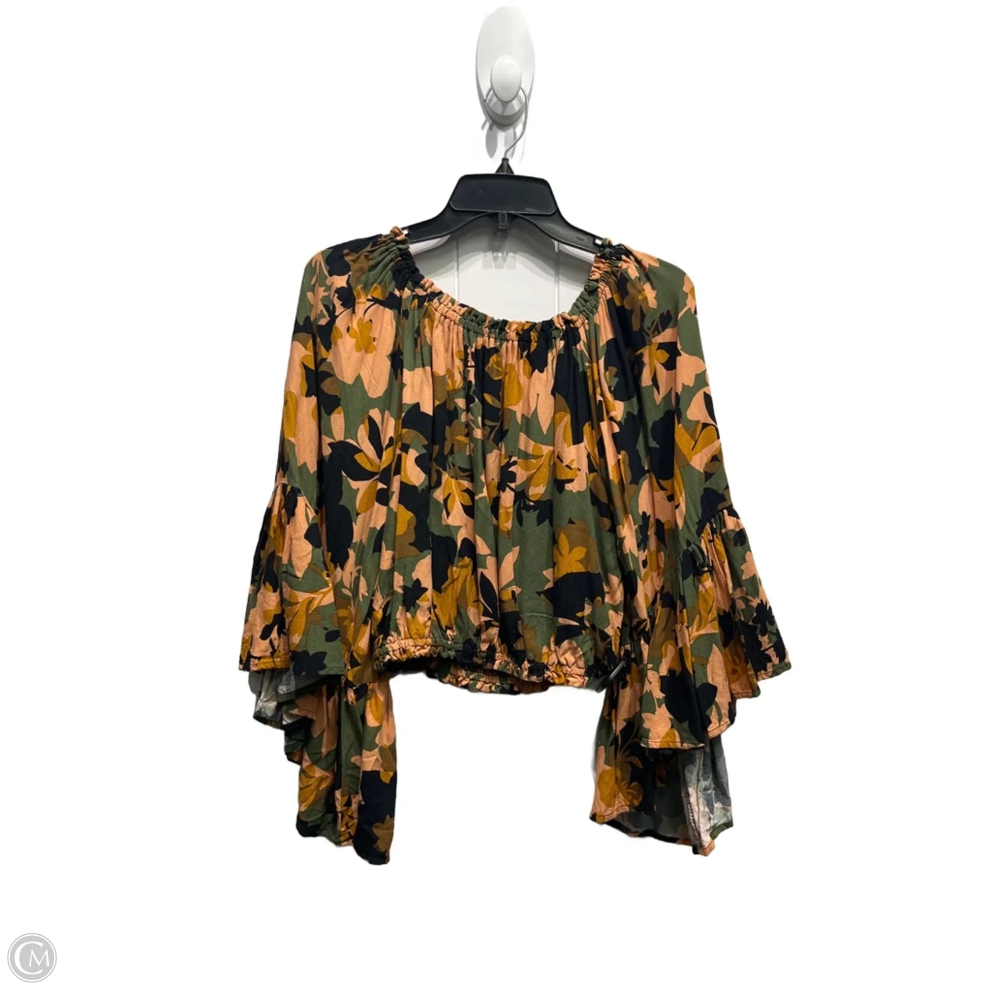 Blouse Long Sleeve By Vici In Green & Orange, Size: M
