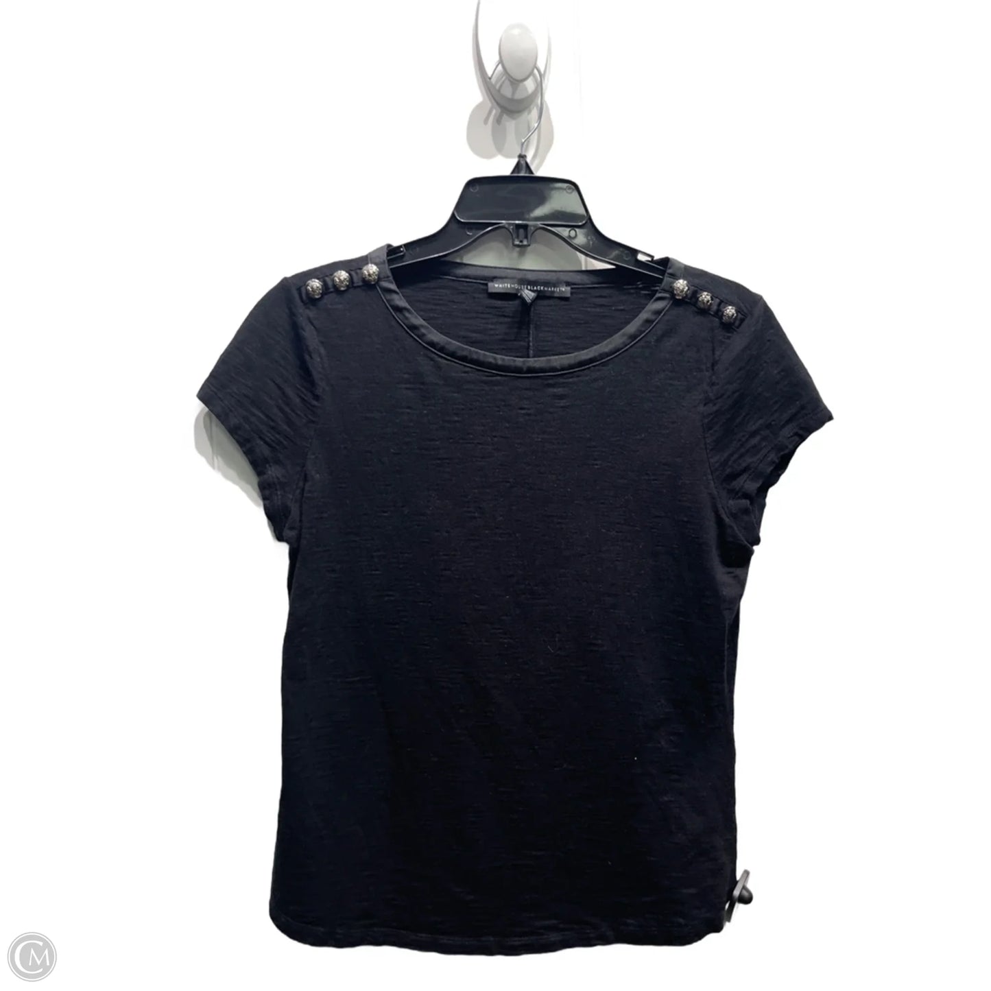 Top Short Sleeve By White House Black Market In Black, Size: M
