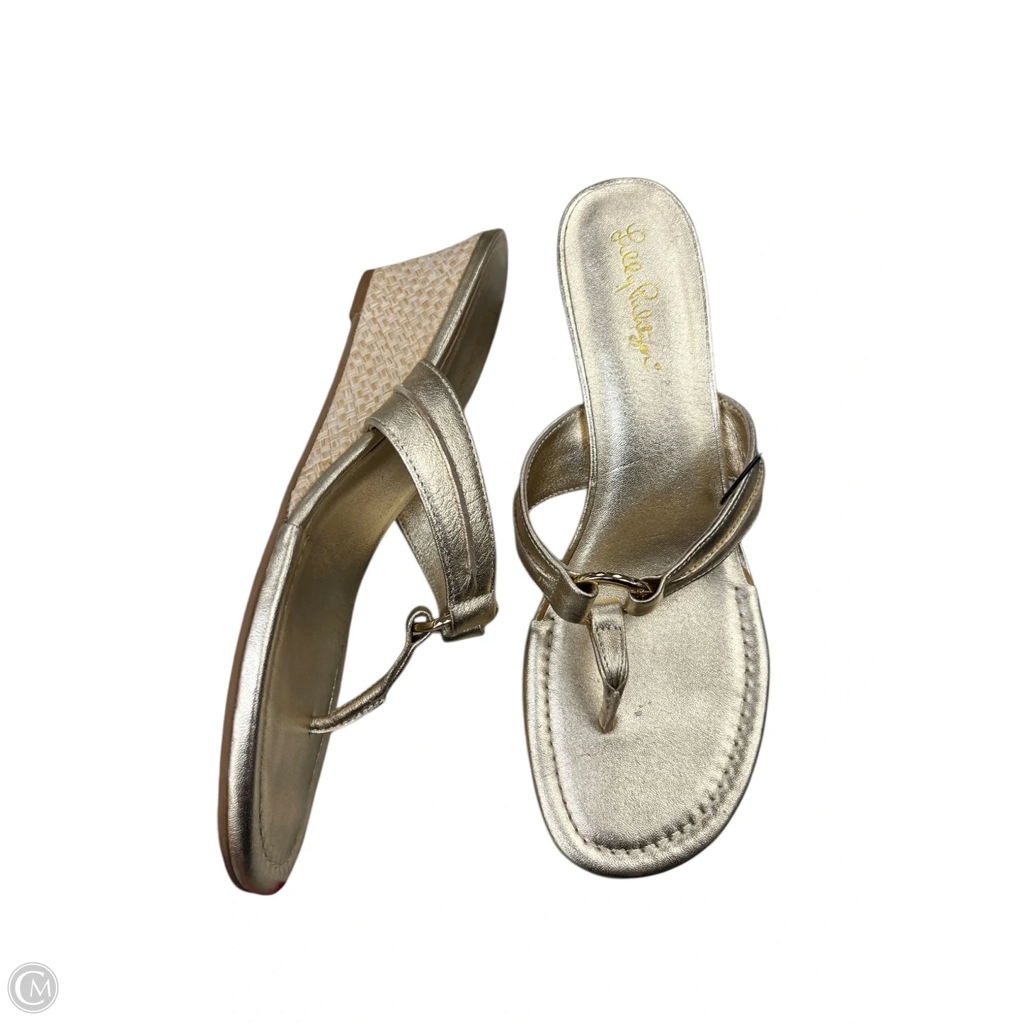 Sandals Designer By Lilly Pulitzer In Gold, Size: 10