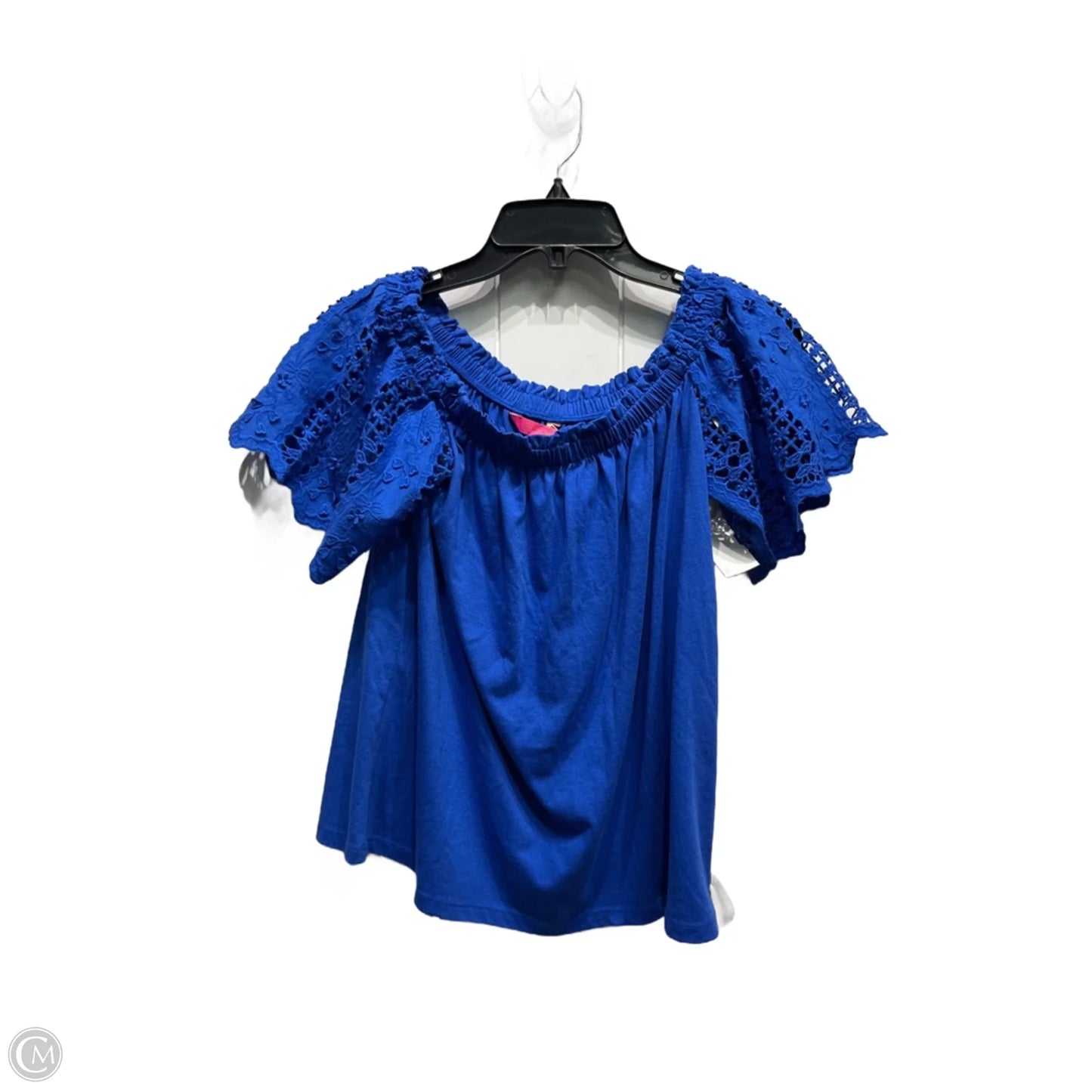 Top Short Sleeve Designer By Lilly Pulitzer In Blue, Size: S