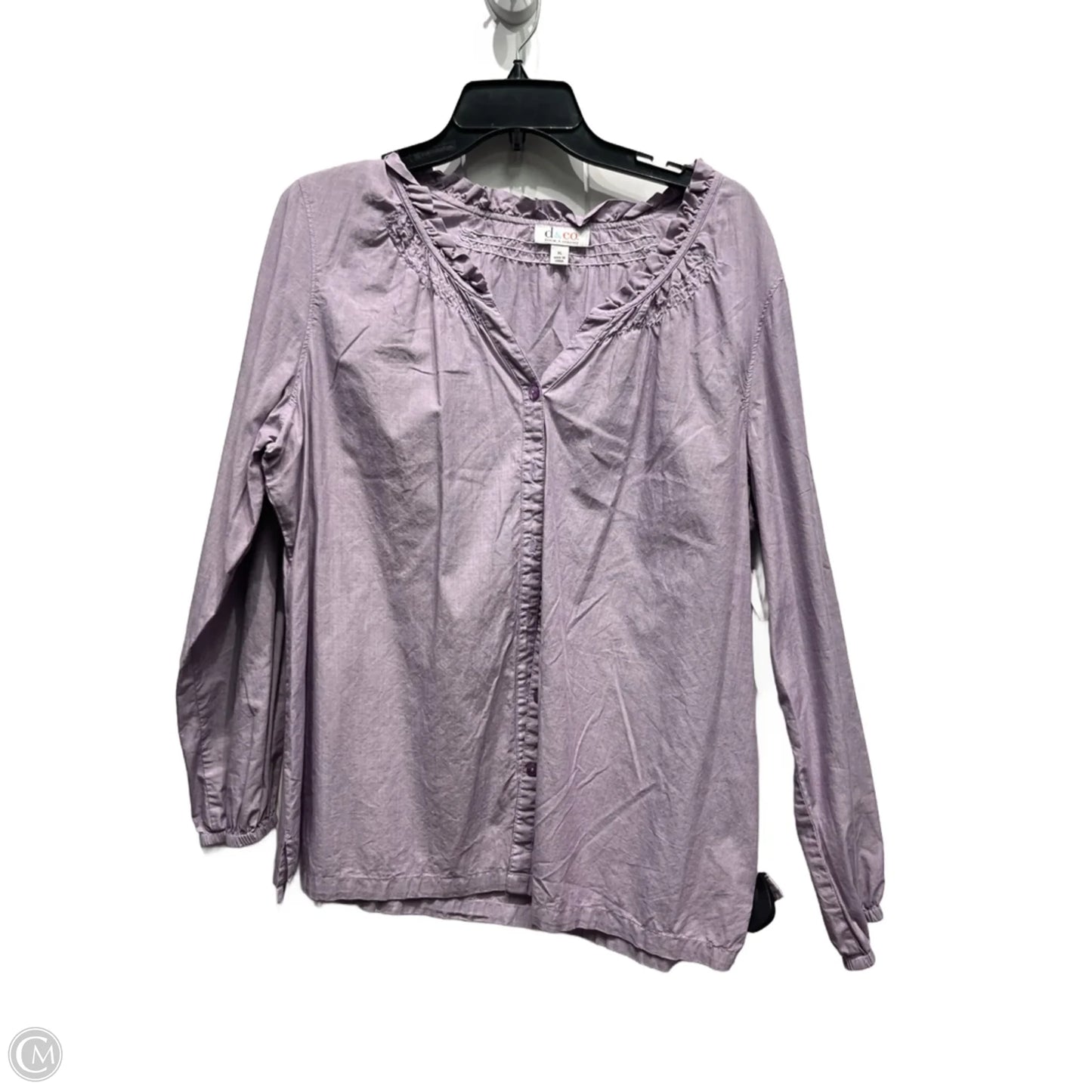 Top Long Sleeve By Denim And Co Qvc In Purple, Size: Xl