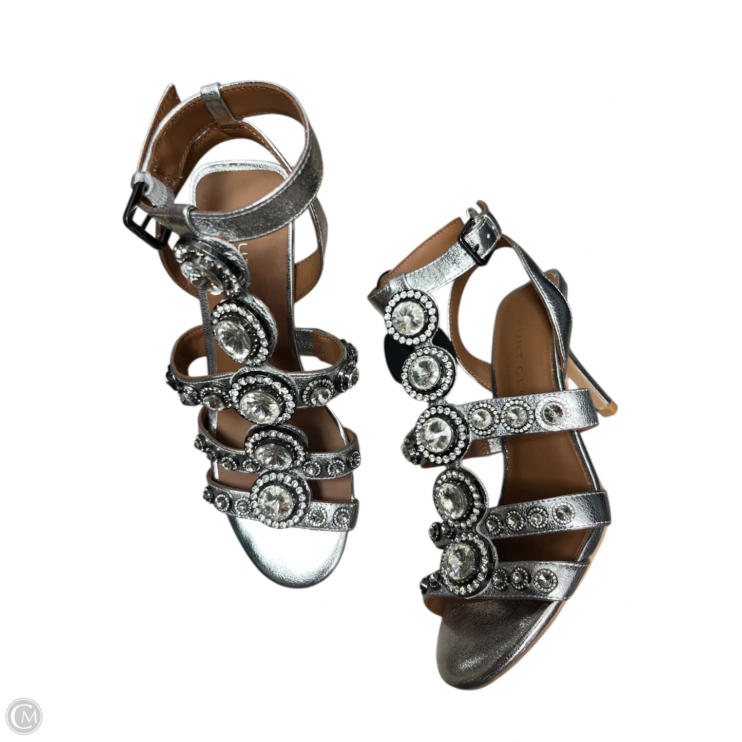 Sandals Designer By Kurt Geiger In Silver, Size: 6