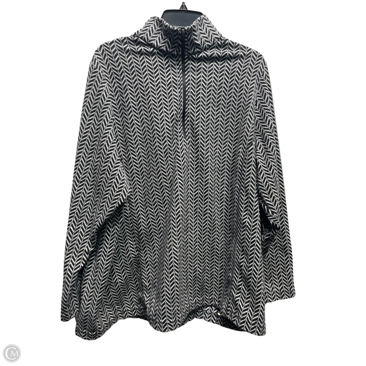 Jacket Fleece By Lands End In Black & White, Size: 2x