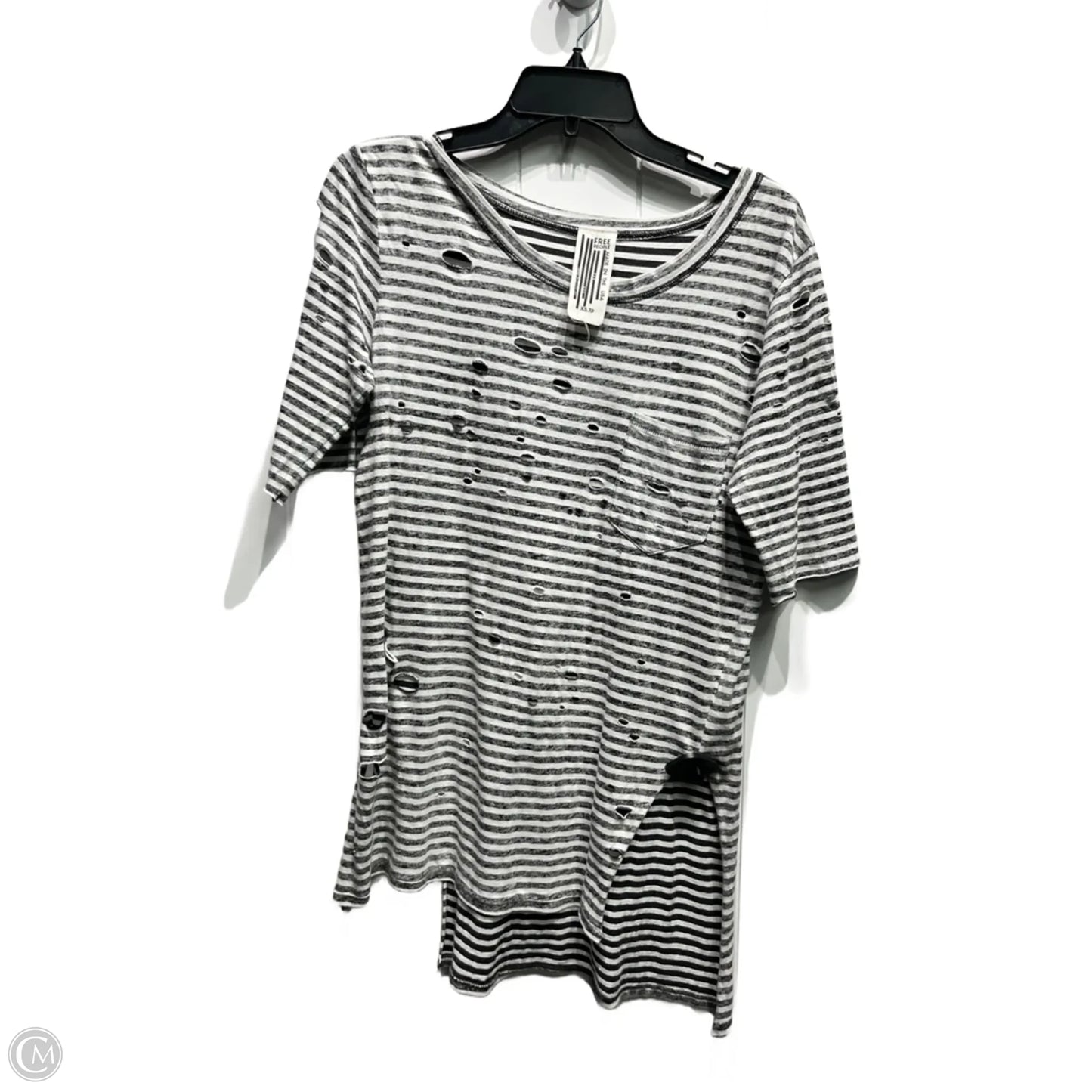 Tunic Short Sleeve By Free People In Black & White, Size: Xs