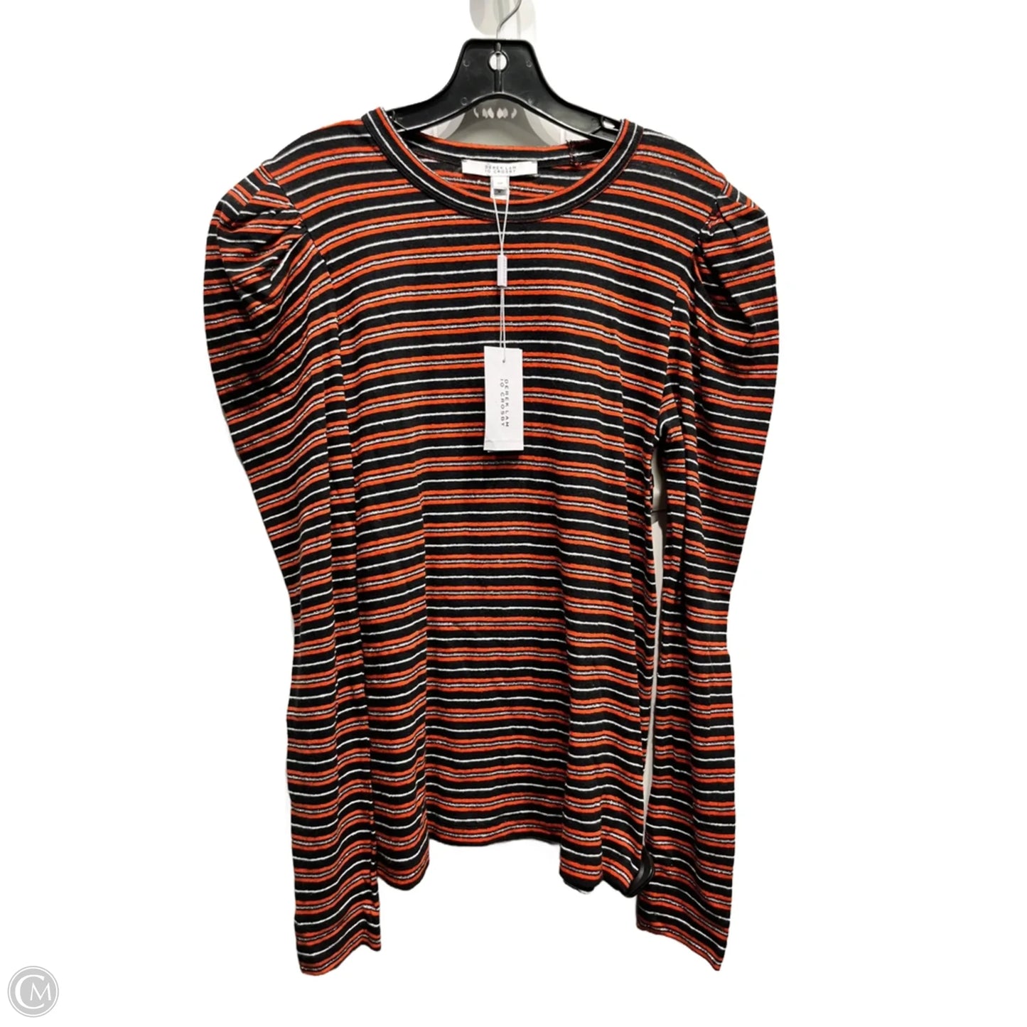 Top Long Sleeve Designer By Derek Lam In Black & Orange, Size: S