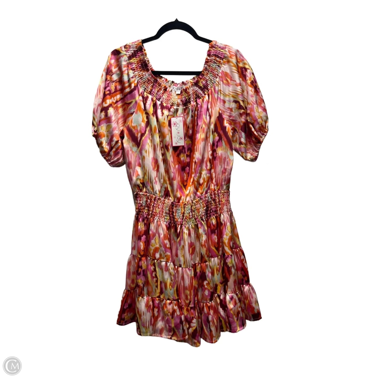 Dress Casual Short By Joy Joy In Orange & Pink, Size: M