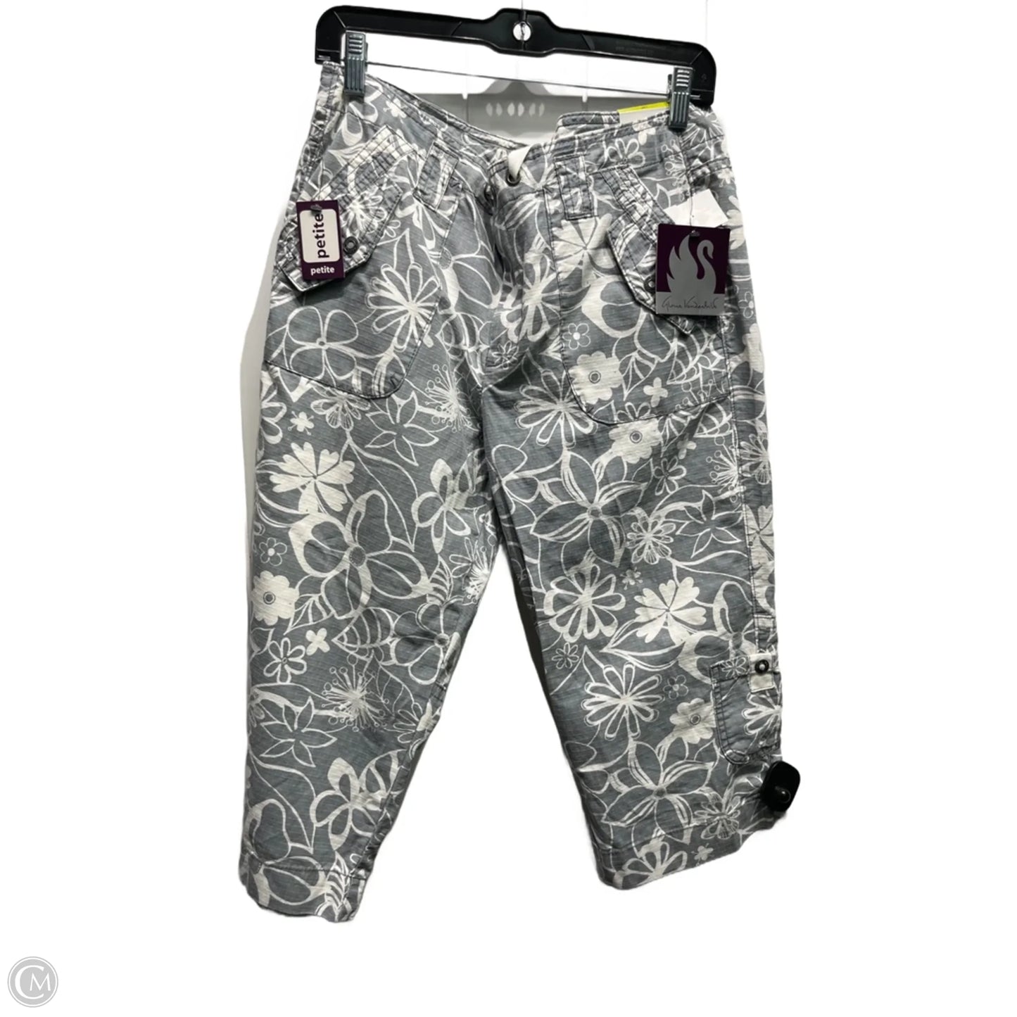 Capris By Gloria Vanderbilt In Grey & White, Size: 14p