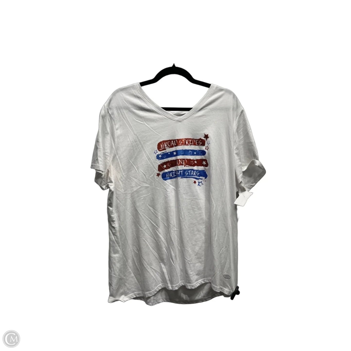 Top Short Sleeve Basic By Reel Legends In Red & White, Size: 1x
