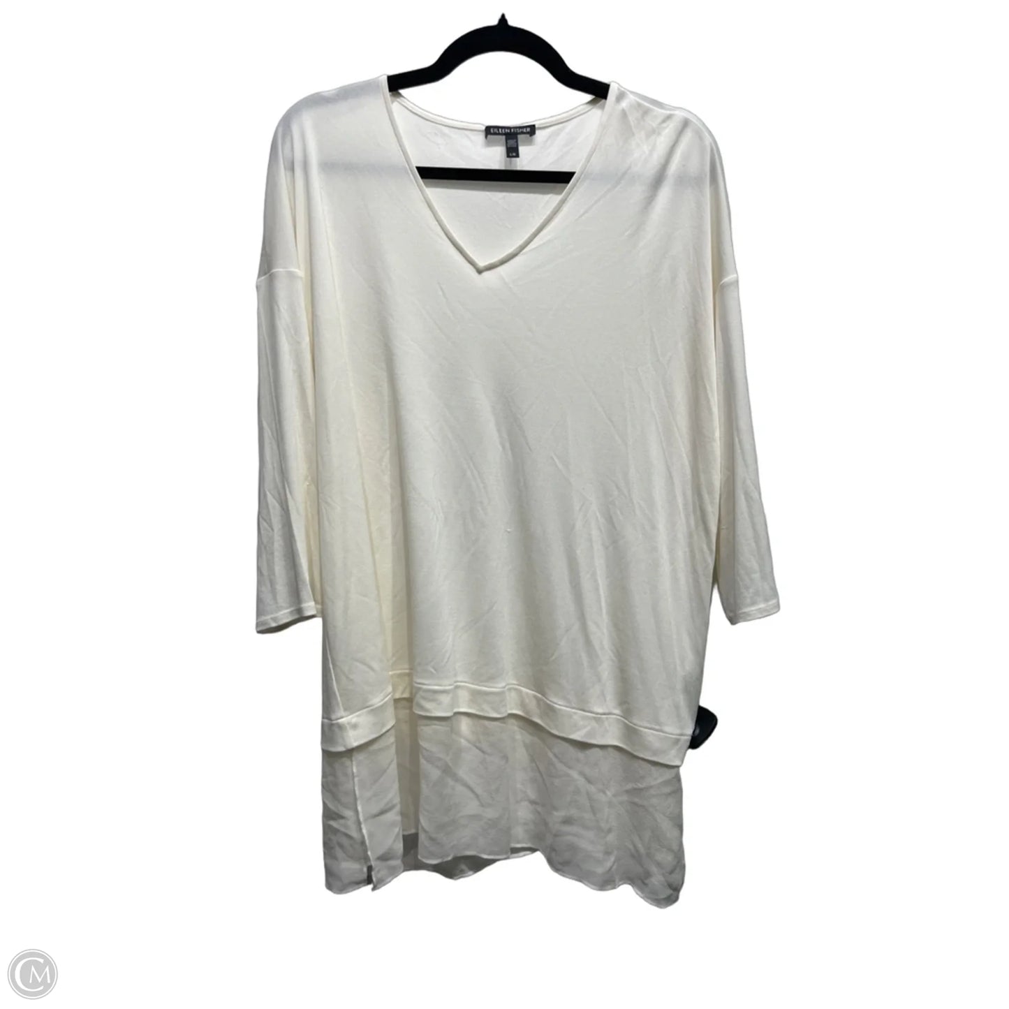 Tunic Long Sleeve By Eileen Fisher In Cream, Size: L
