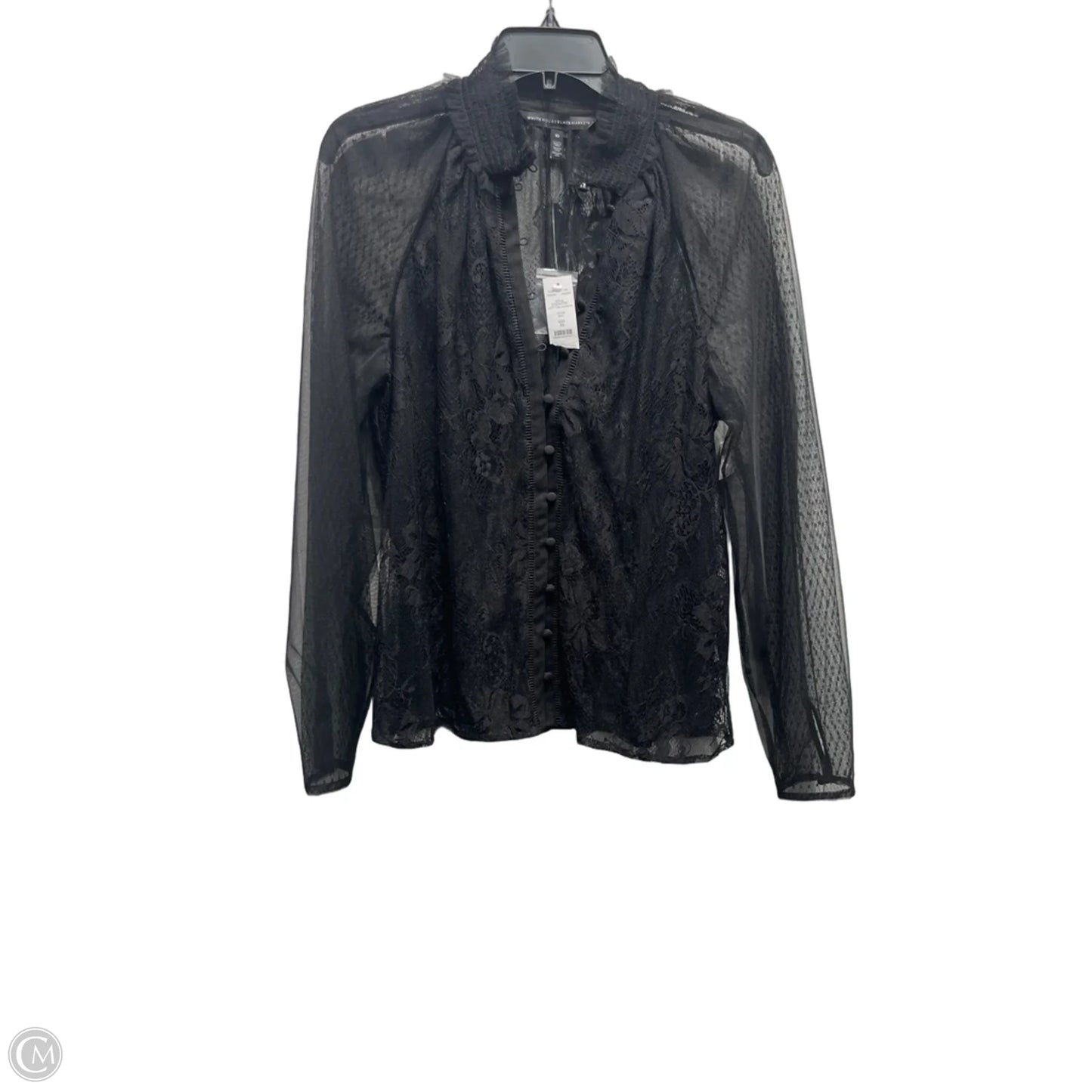 Blouse Long Sleeve By White House Black Market In Black, Size: 10