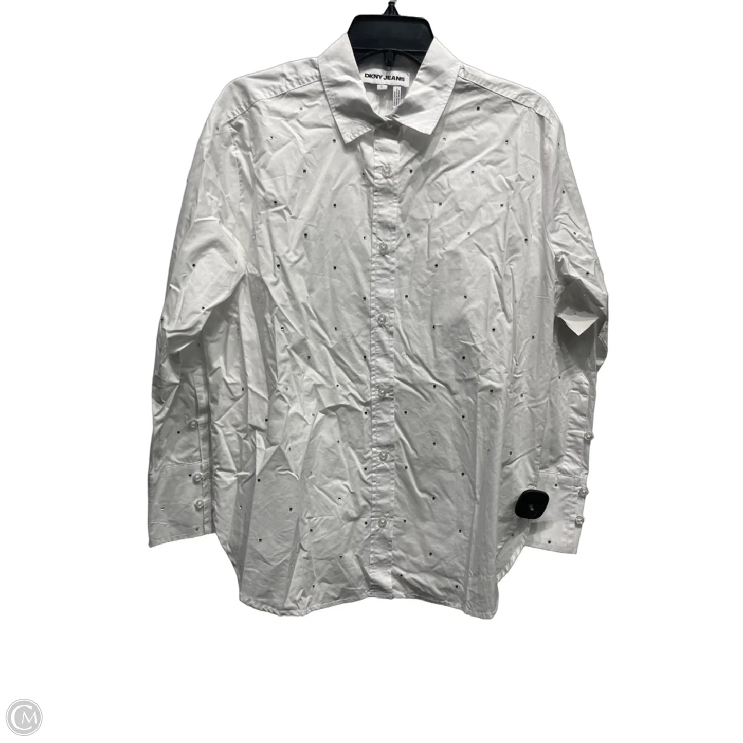 Top Long Sleeve By Dkny In White, Size: S