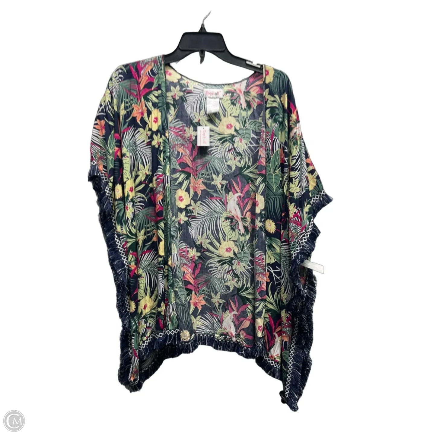 Kimono By TOP IT OFF In Blue & Green, Size: Osfm
