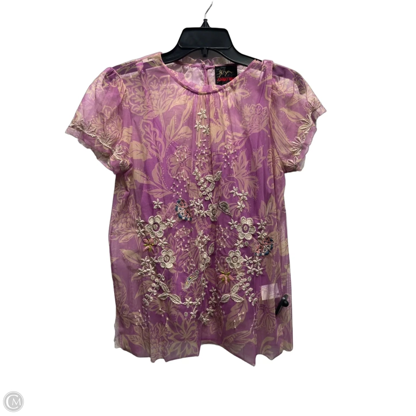 Top Short Sleeve By Johnny Was In Purple, Size: S