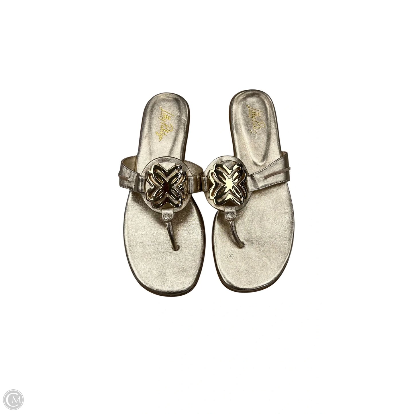 Sandals Designer By Lilly Pulitzer In Gold, Size: 8.5