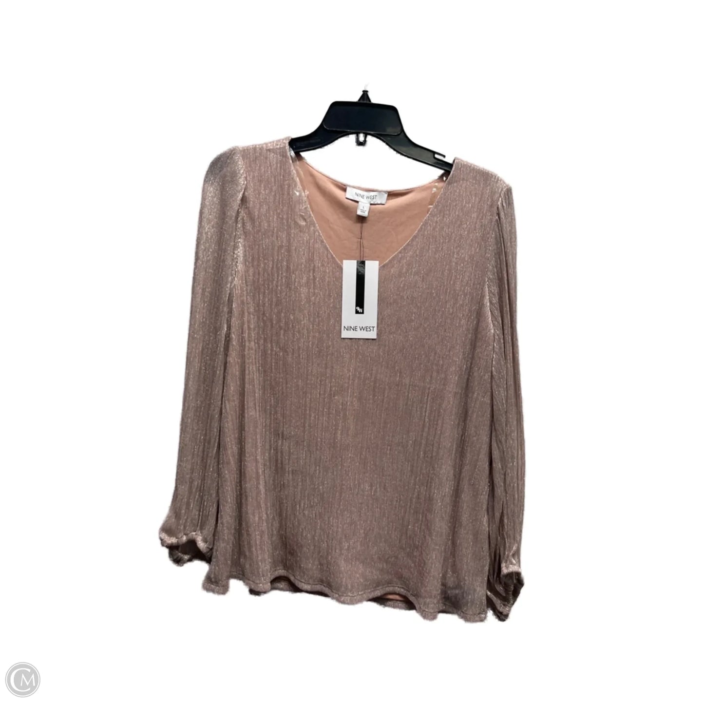 Top Long Sleeve By Nine West In Pink, Size: L