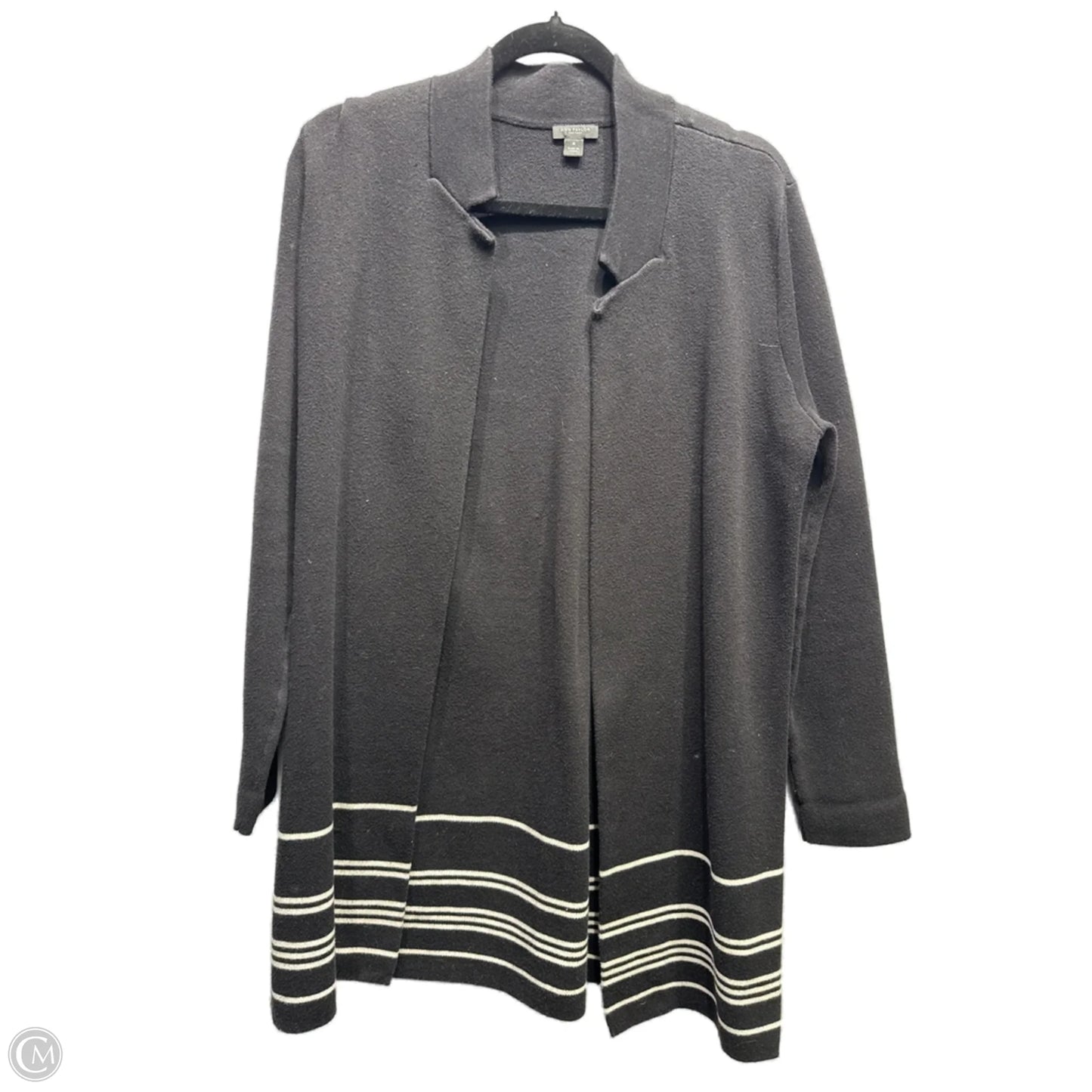 Sweater Cardigan By Ann Taylor In Black & White, Size: M
