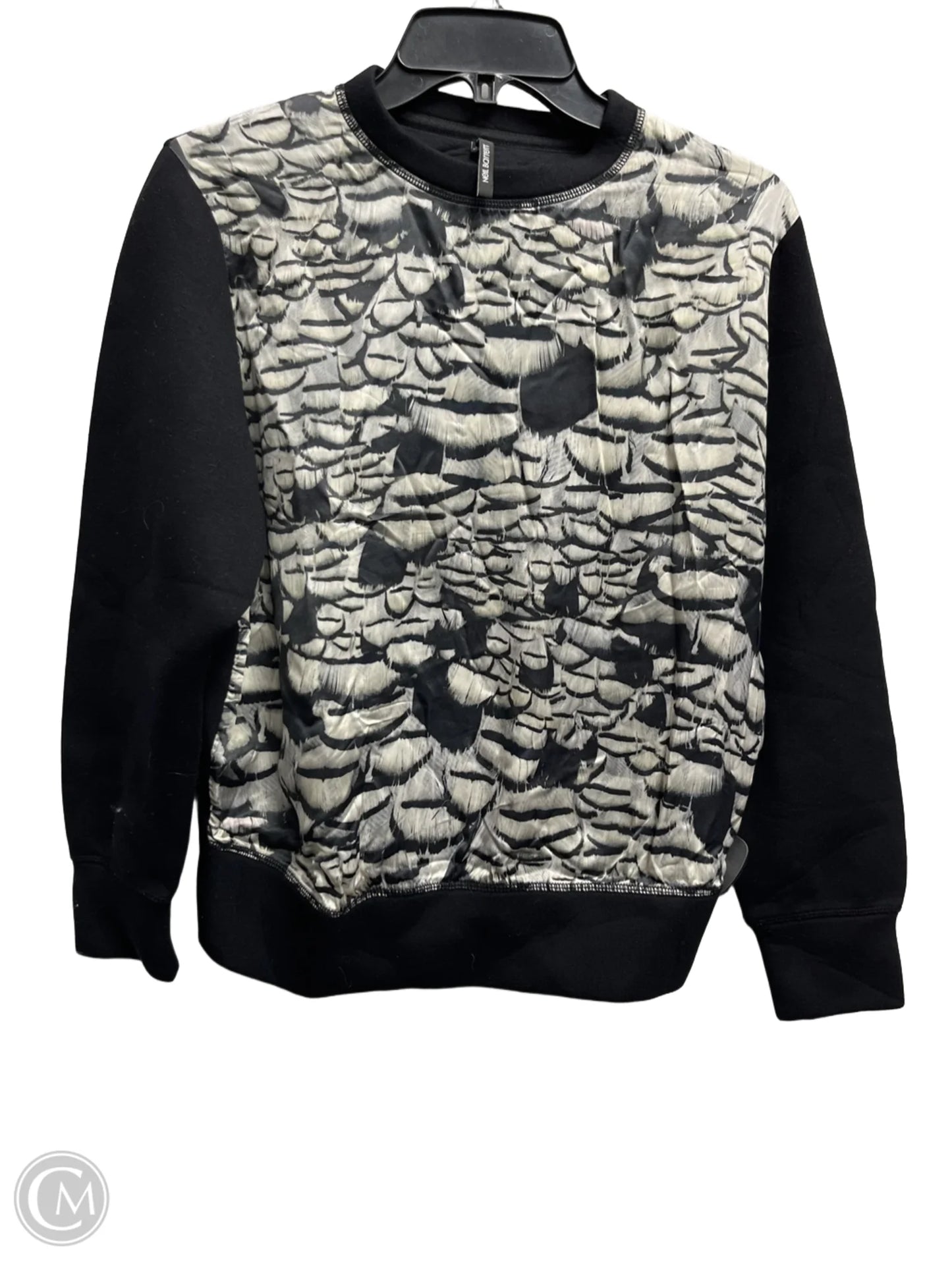 Top Long Sleeve By neil barrett In Black & Grey, Size: S