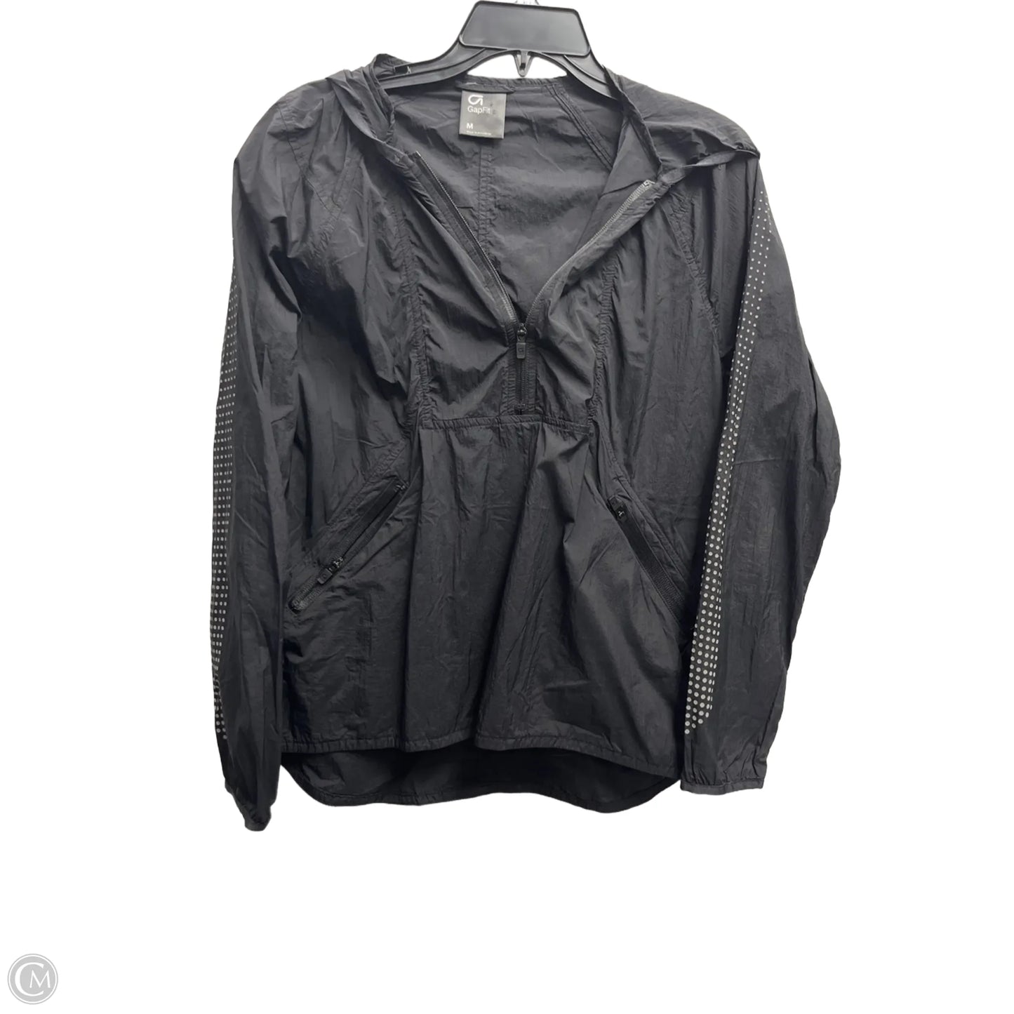 Jacket Windbreaker By Gap In Black, Size: M