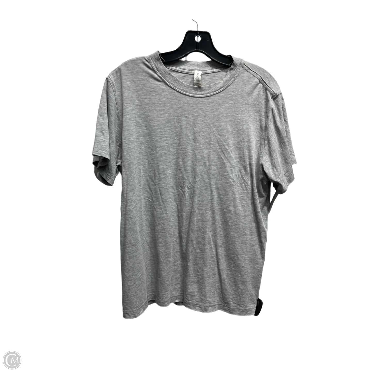 Athletic Top Short Sleeve By Lululemon In Grey, Size: 4