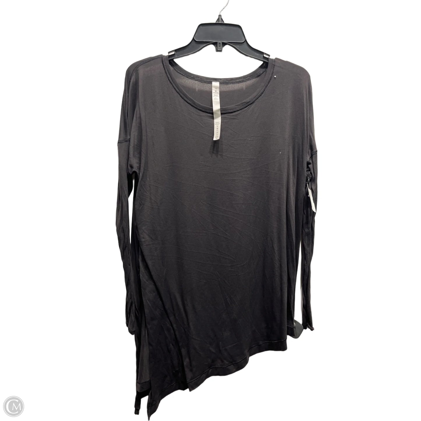 Athletic Top Long Sleeve Collar By Lululemon In Black, Size: 10