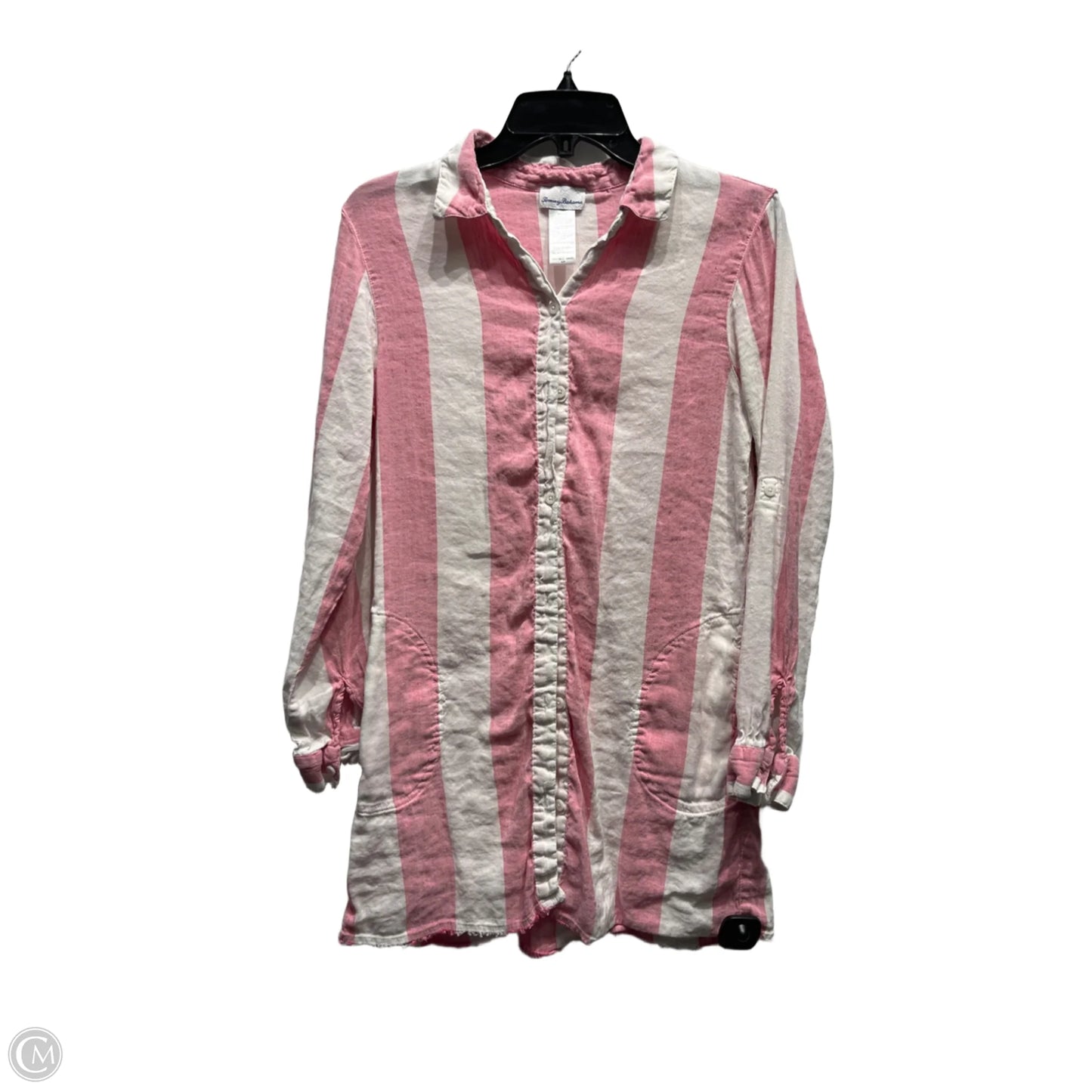 Tunic Long Sleeve By Tommy Bahama In Pink & White, Size: S