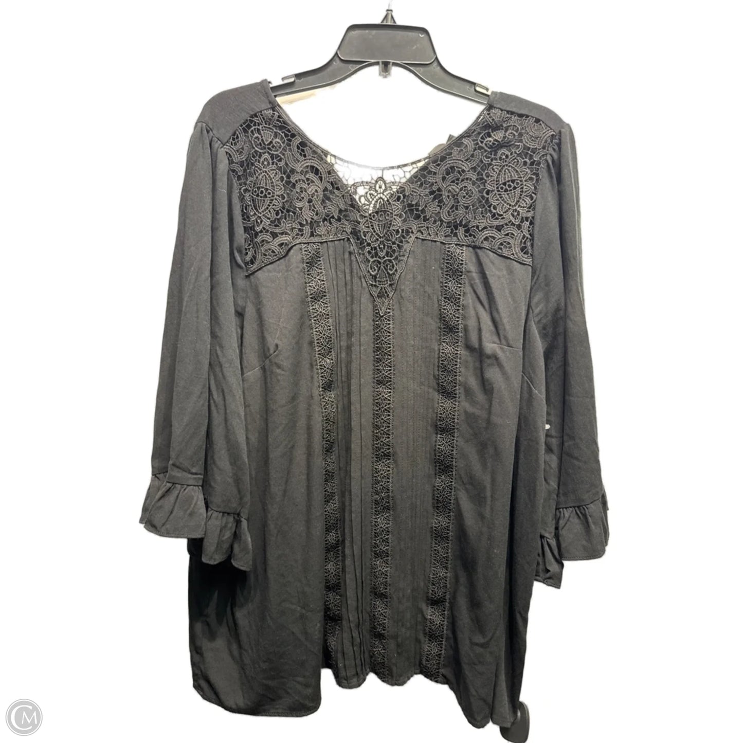 Top 3/4 Sleeve By Torrid In Black, Size: 2x