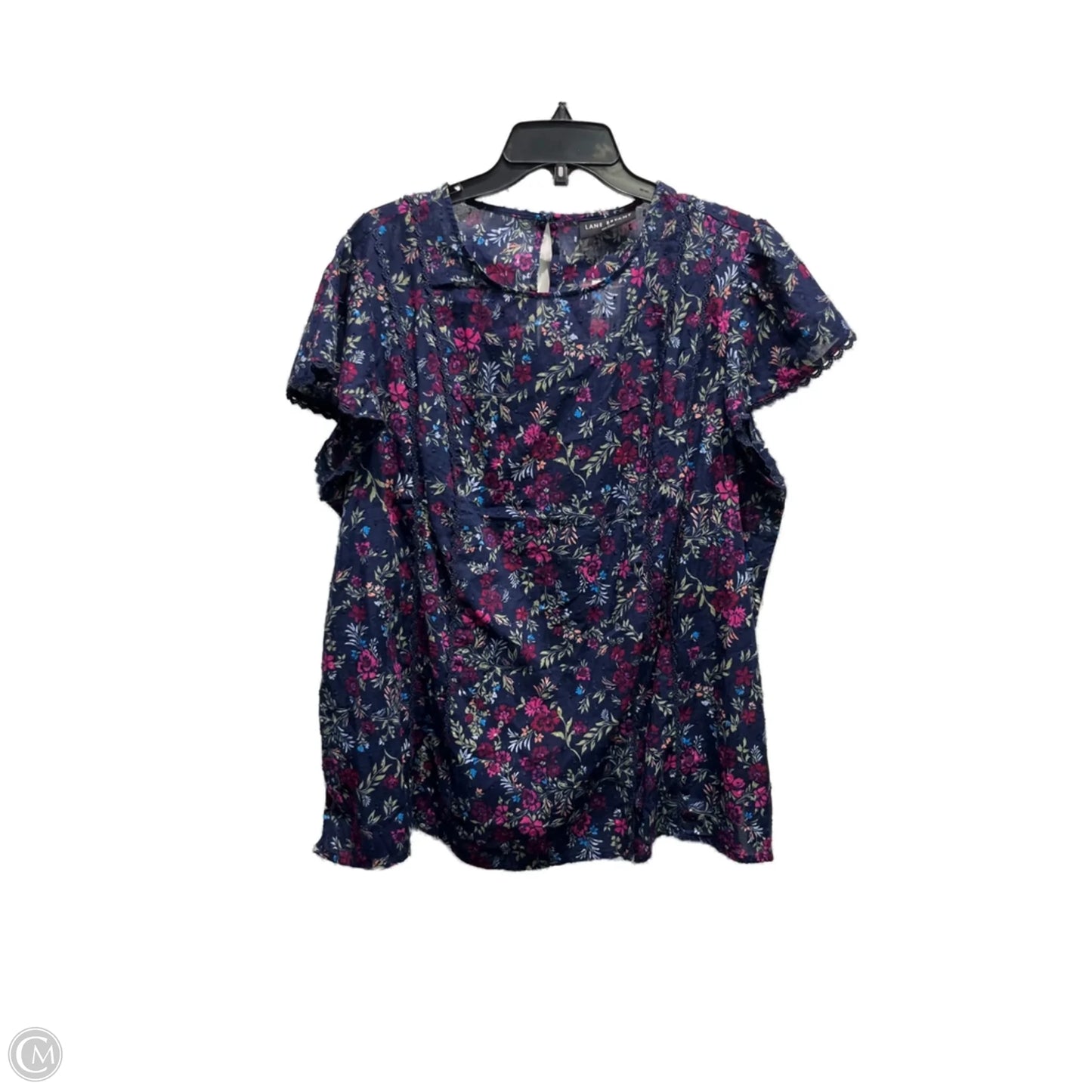 Top Short Sleeve By Lane Bryant In Blue & Purple, Size: 18