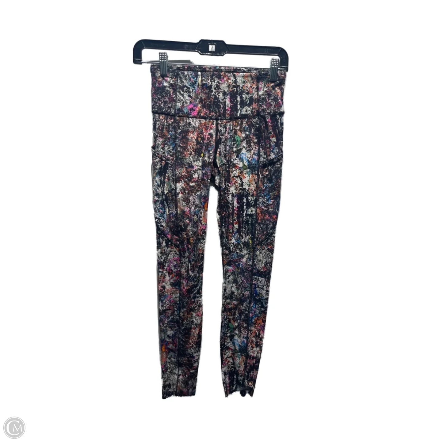 Athletic Leggings Capris By Lululemon In Black & Pink, Size: 4