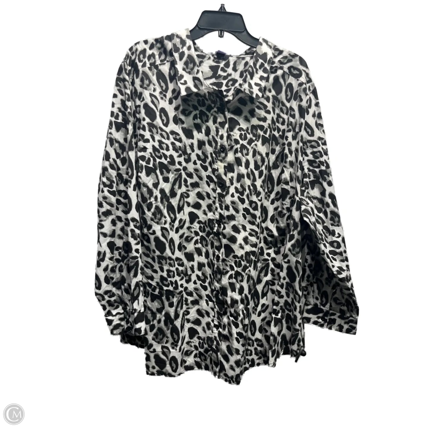 Top Long Sleeve By Romans In Black & Grey, Size: 3x