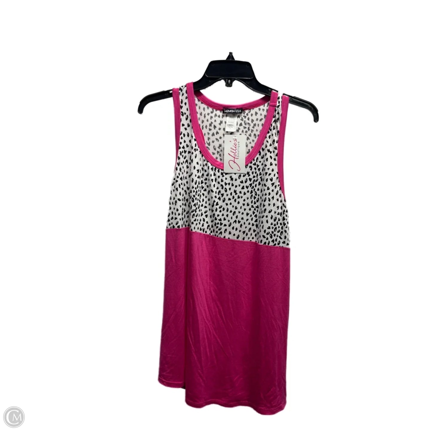 Top Sleeveless By hemish In Pink & White, Size: L