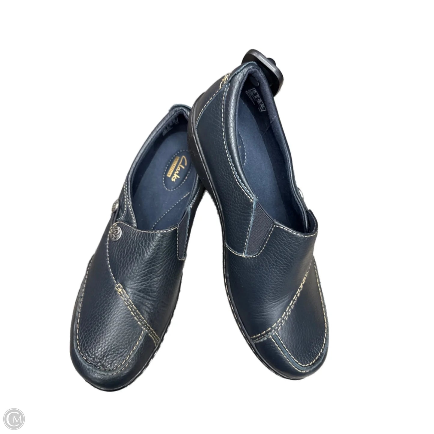 Shoes Flats By Clarks In Navy, Size: 11