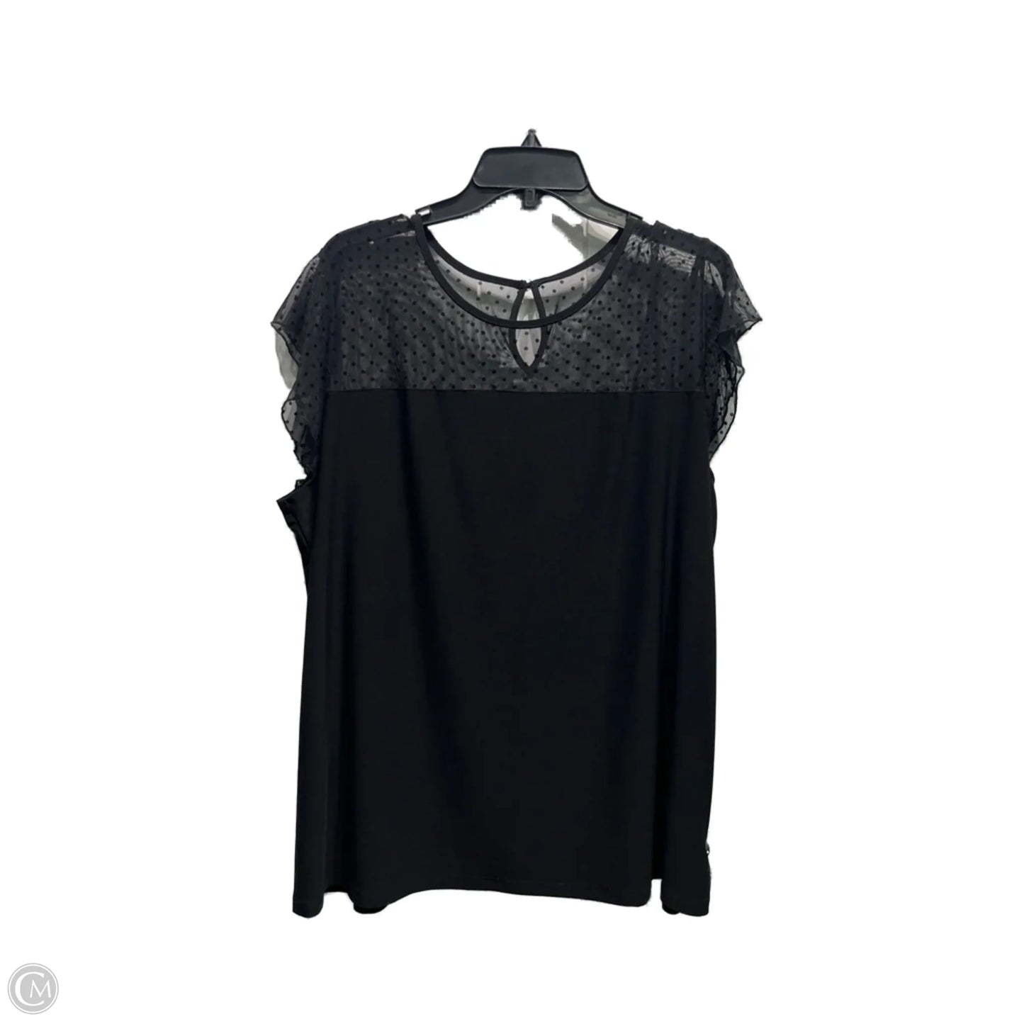 Top Short Sleeve By Anne Klein In Black, Size: 2x