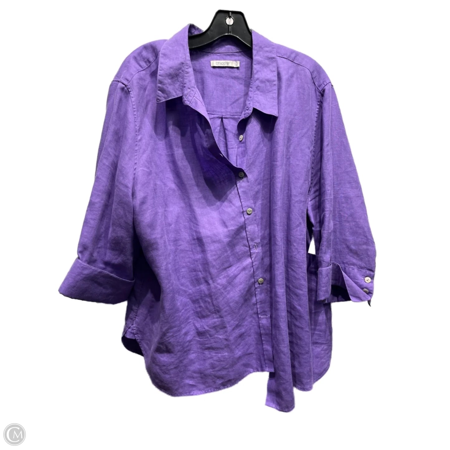 Top Short Sleeve By Chicos In Purple, Size: 20