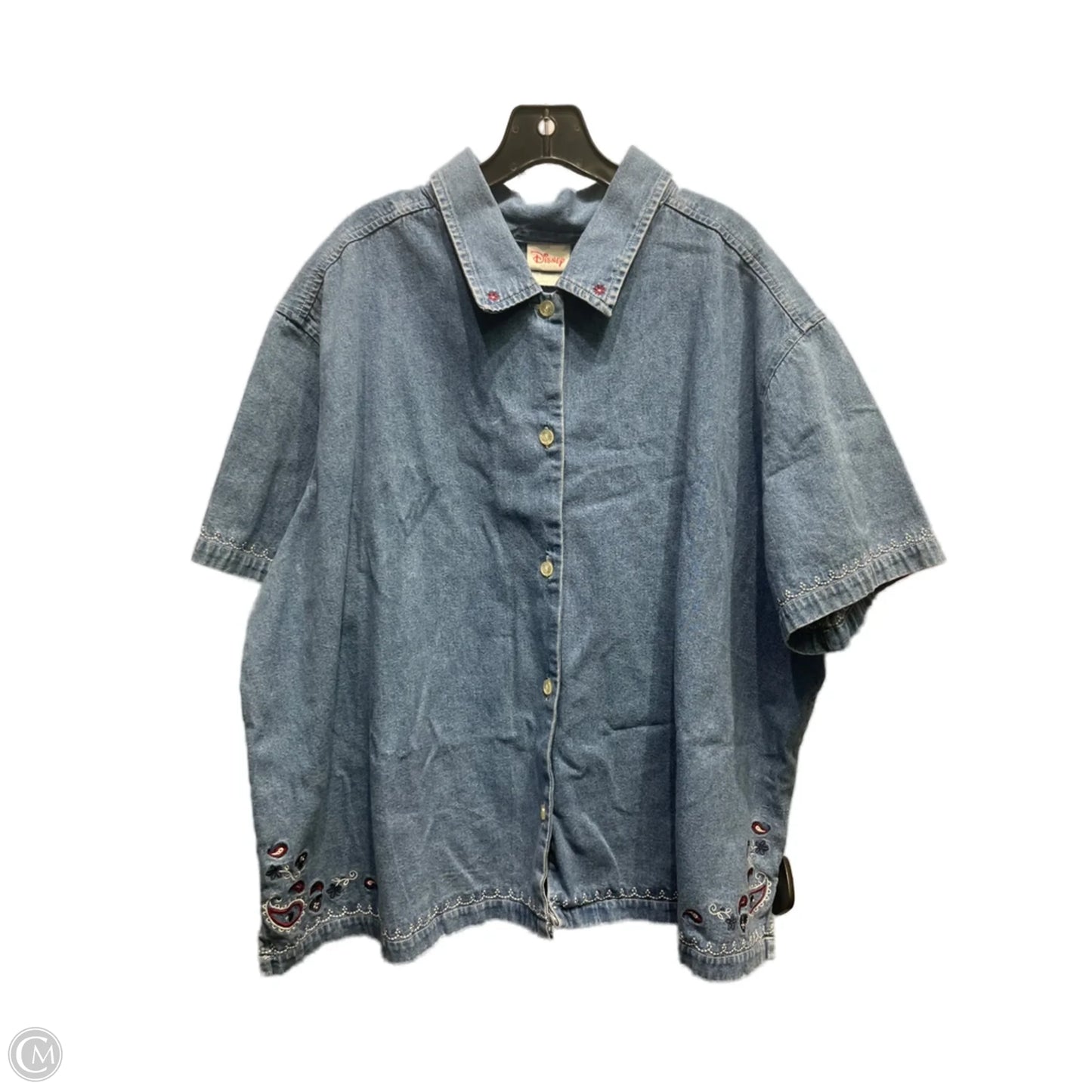 Top Short Sleeve By Disney Store In Blue Denim, Size: Xxl