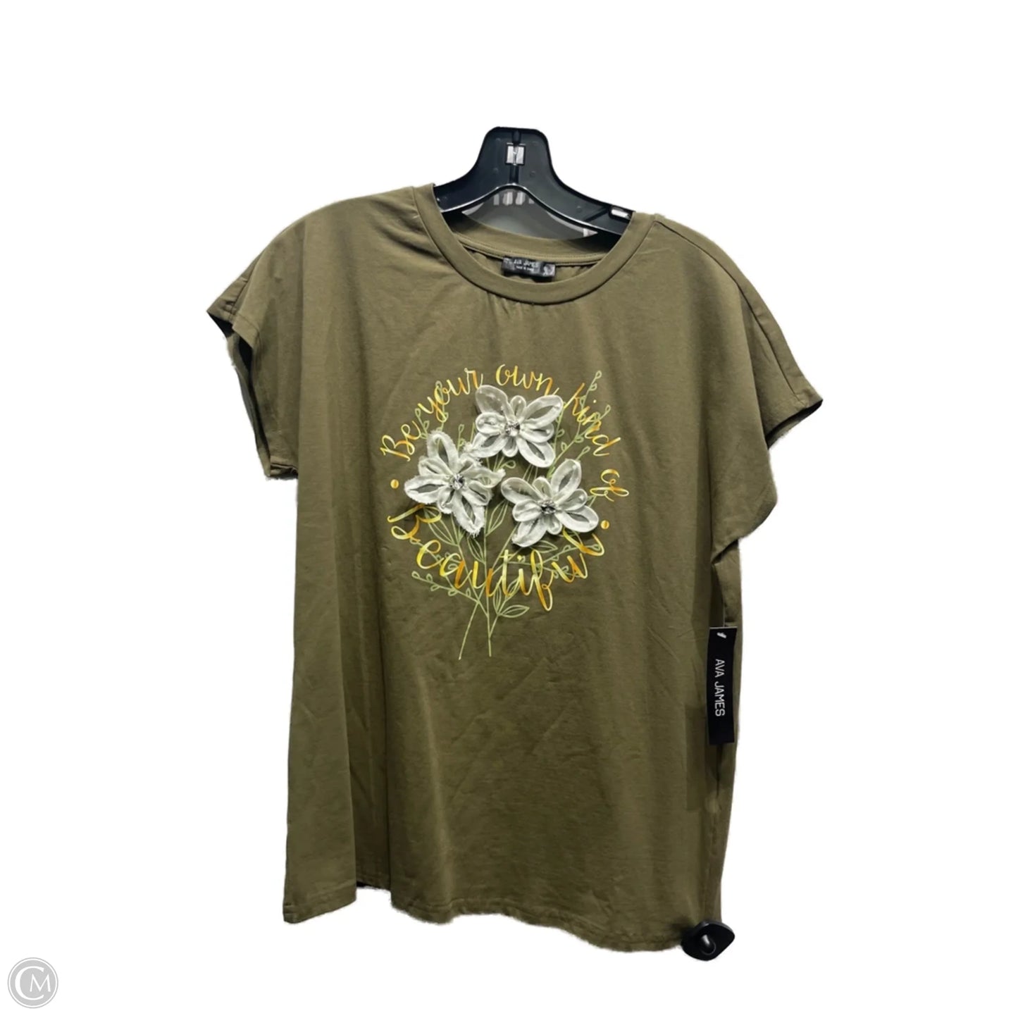 Top Short Sleeve By Ava James In Green, Size: S