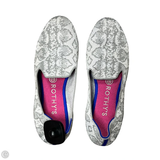 Shoes Flats By Rothys In Grey & White, Size: 7.5