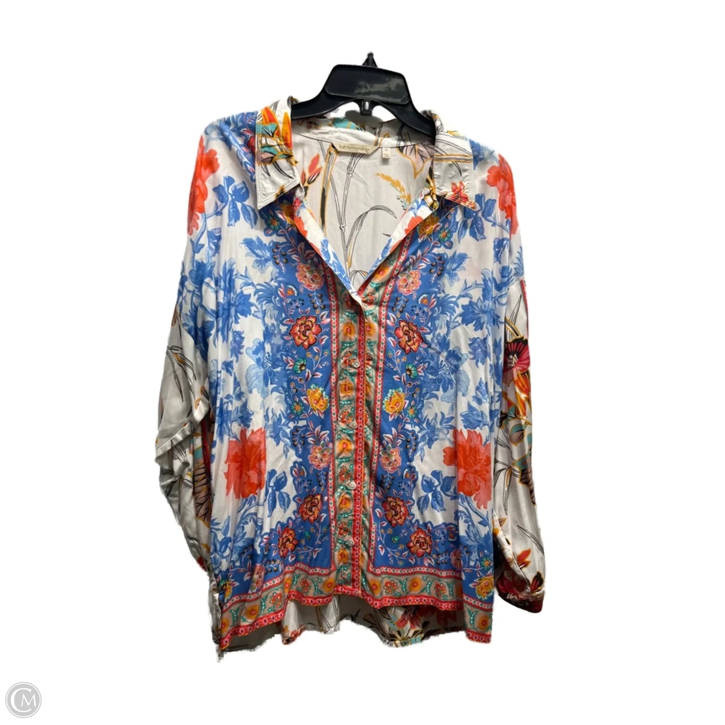 Top Long Sleeve By Soft Surroundings In Blue & Orange, Size: Xl
