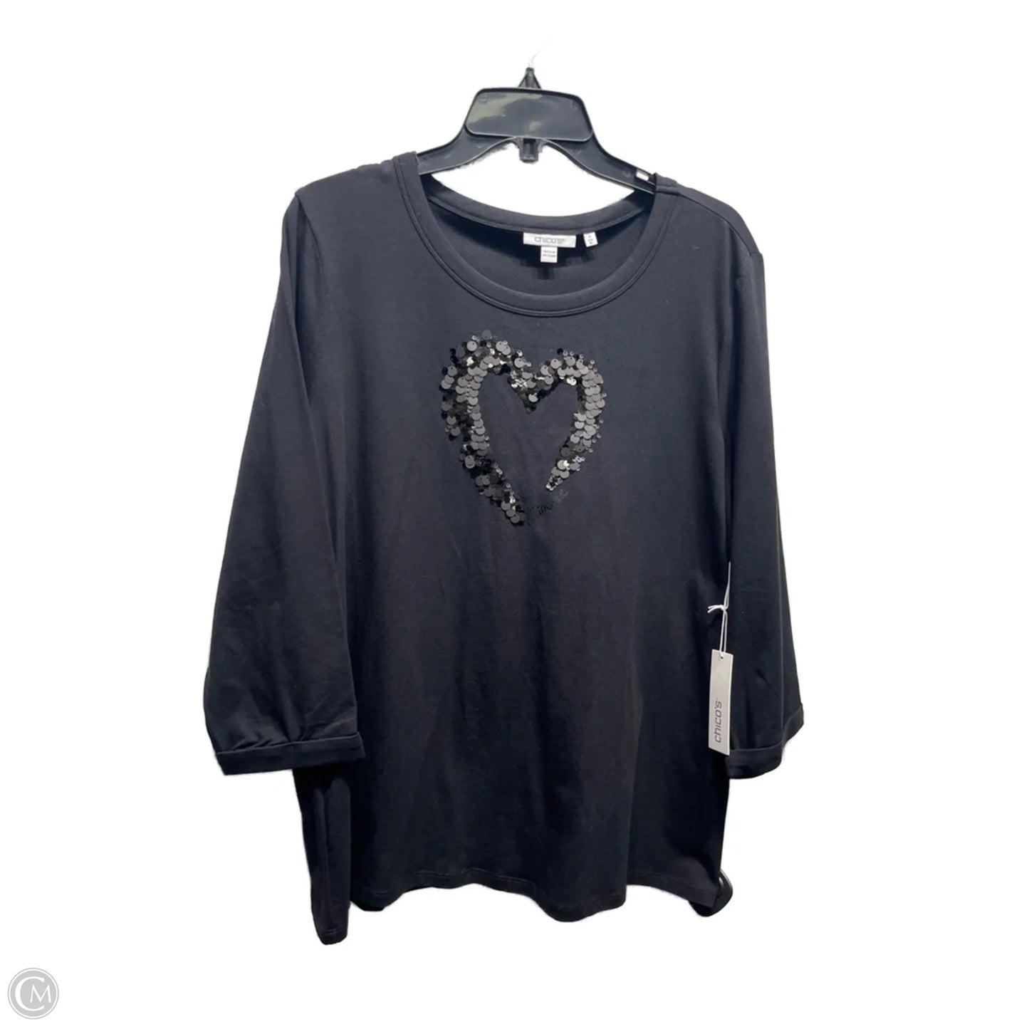 Top Long Sleeve By Chicos In Black, Size: Xl
