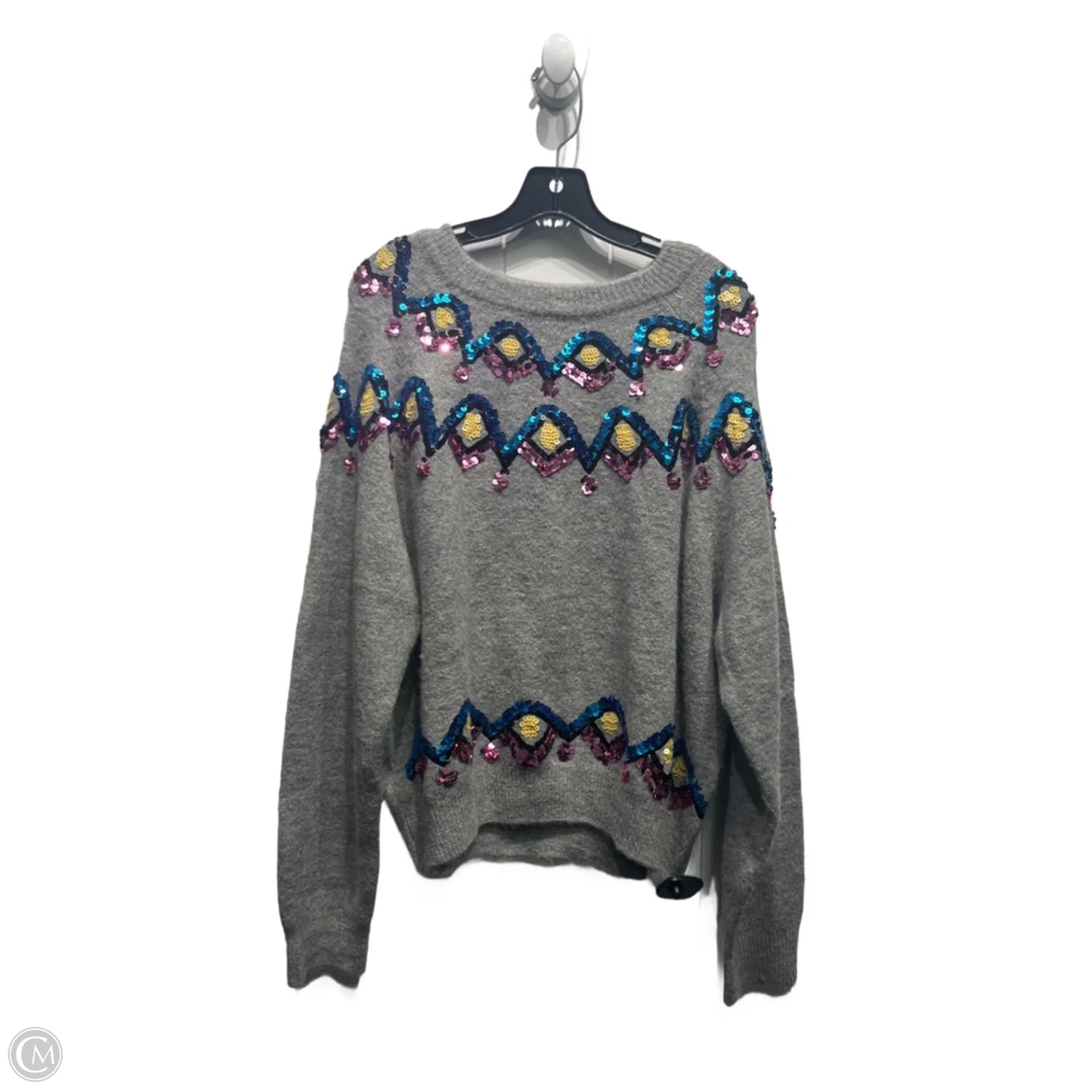 Sweater By Zara In Grey & Purple, Size: M