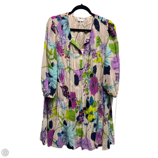 Dress Casual Short By Trina Turk In Purple & Tan, Size: L
